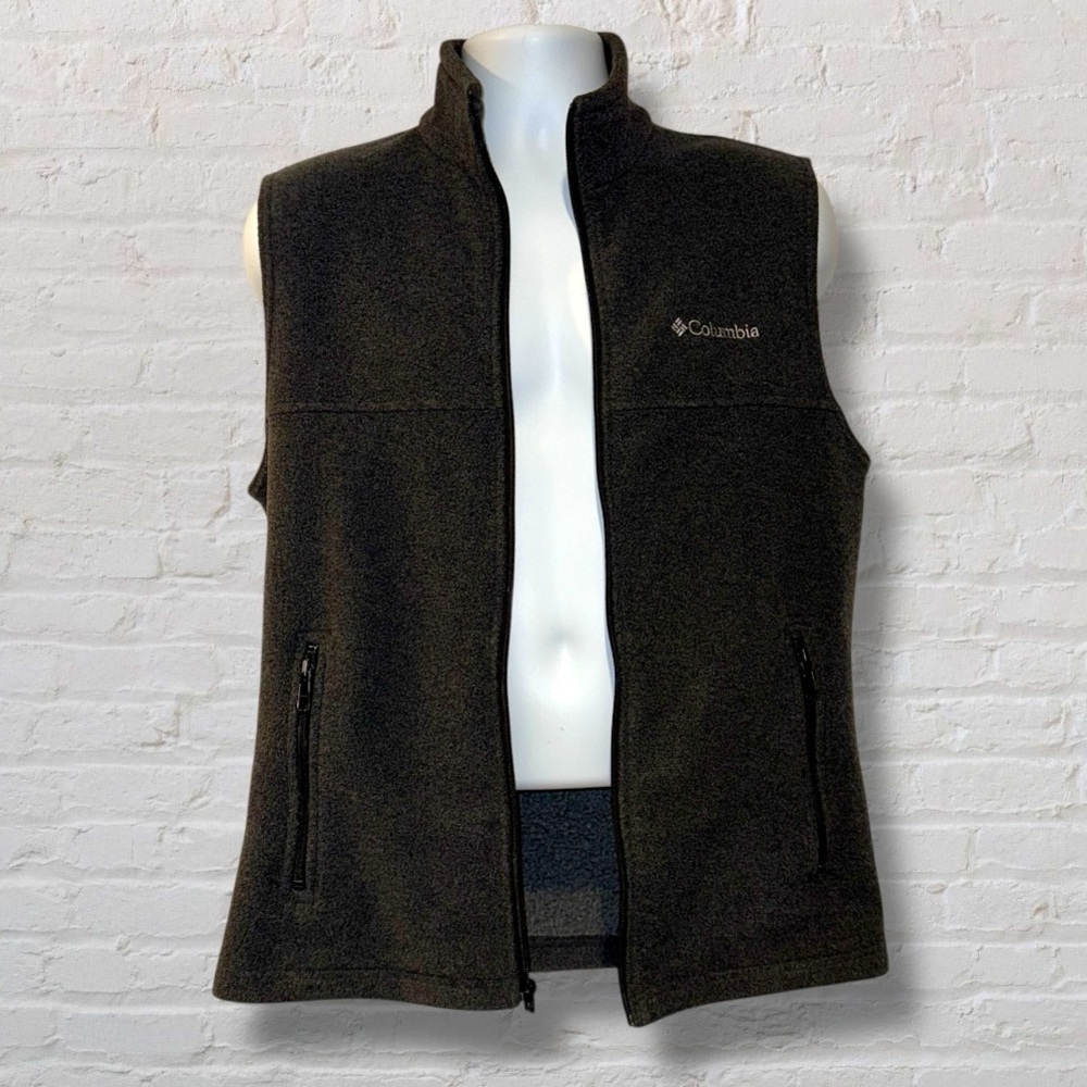 Columbia Men’s Sweater Fleece Vest Gray Charcoal Size Small Full Zip
